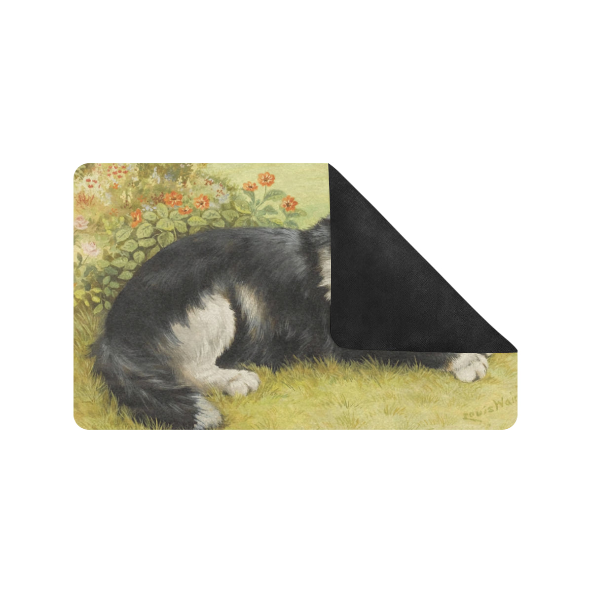 Black & White Kitty Door Mat 30" x 18" (Made in US)