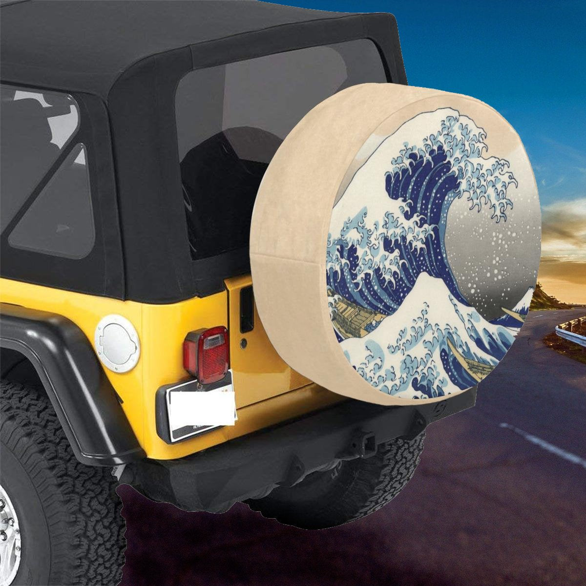 The Great Wave off Kanagawa Spare Tire Cover