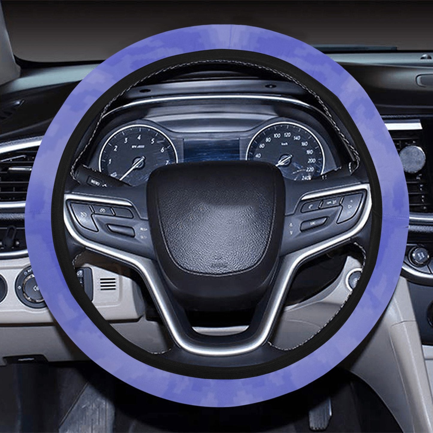 Blue Shadow Dragon Steering Wheel Cover with Elastic Edge