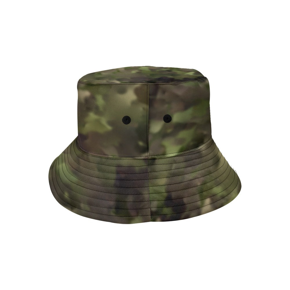 Subtle Dark Wood Camo Bucket Hat