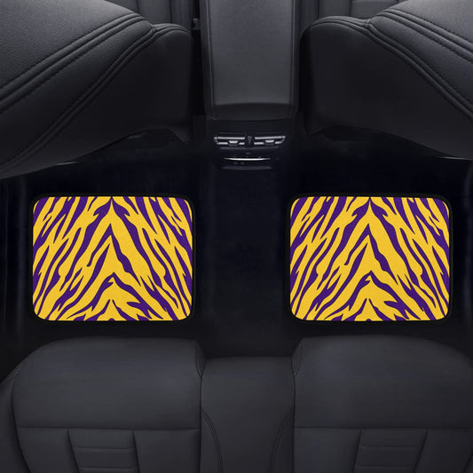 Purple and Gold Tiger Stripe Back Floor Mats (2pcs)