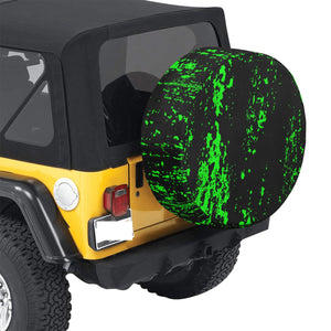 Neon Green Spray Spare Tire Cover (Large) (17")