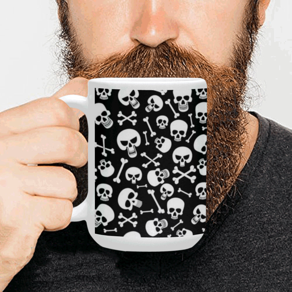 Skulls and Crossbones 15 Oz Ceramic Mug Ceramic Mug (Made In USA)