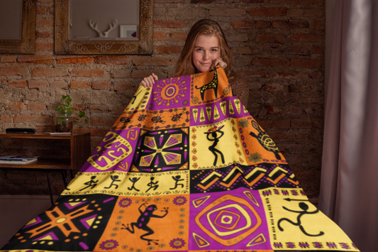 African Tribal Ultra-Soft Micro Fleece Blanket 60" X 80"