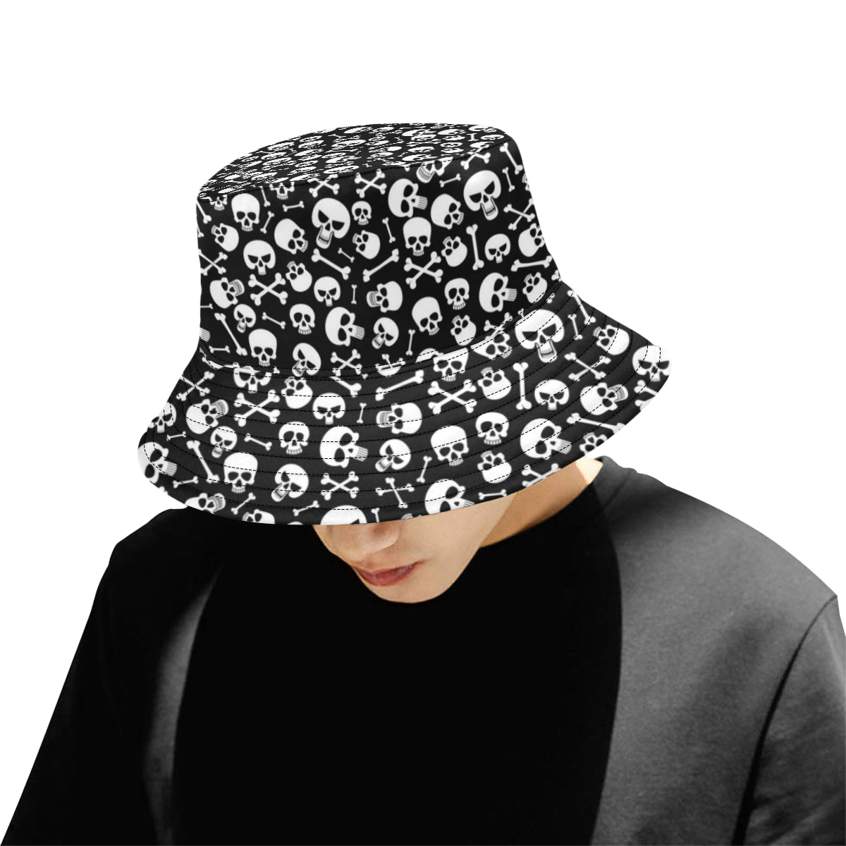 Skulls & Crossbones Retro Bucket Hat