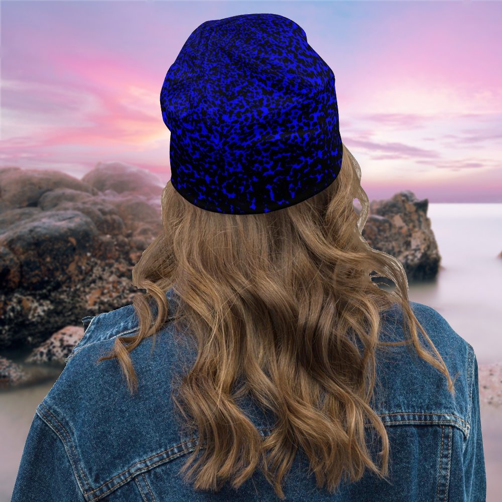 Blue Splatter Beanie