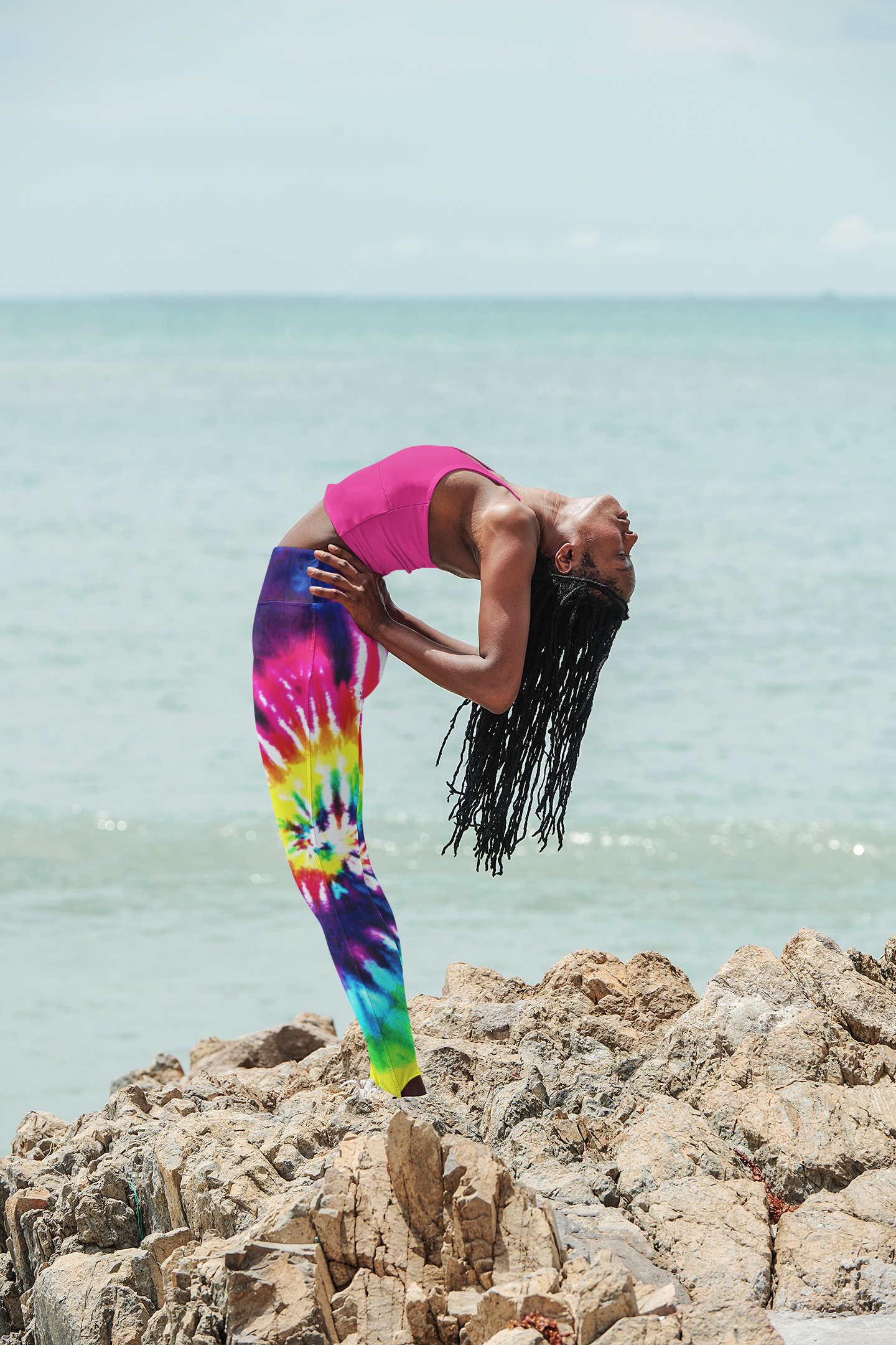 Bright Rainbow Tie Dye Yoga Leggings