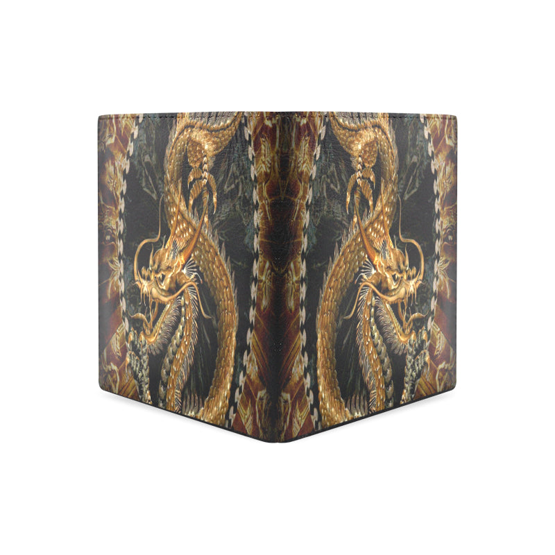 Dragon Emblazoned Men's Leather Wallet