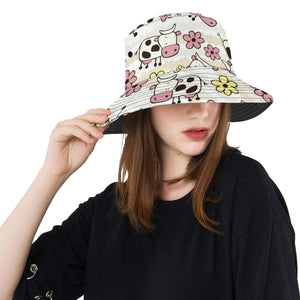 Cute Cows and Flowers Bucket Hat
