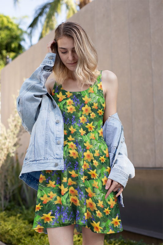 Daffodils and Bluebells Skater Dress