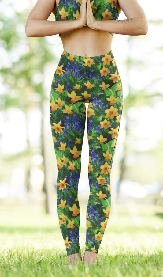 Daffodils and Bluebells Yoga Leggings