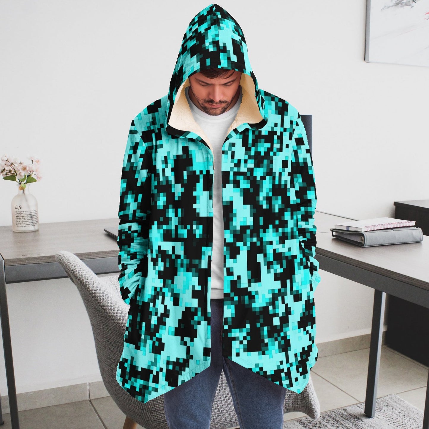 Digital Aqua Camouflage Cloak