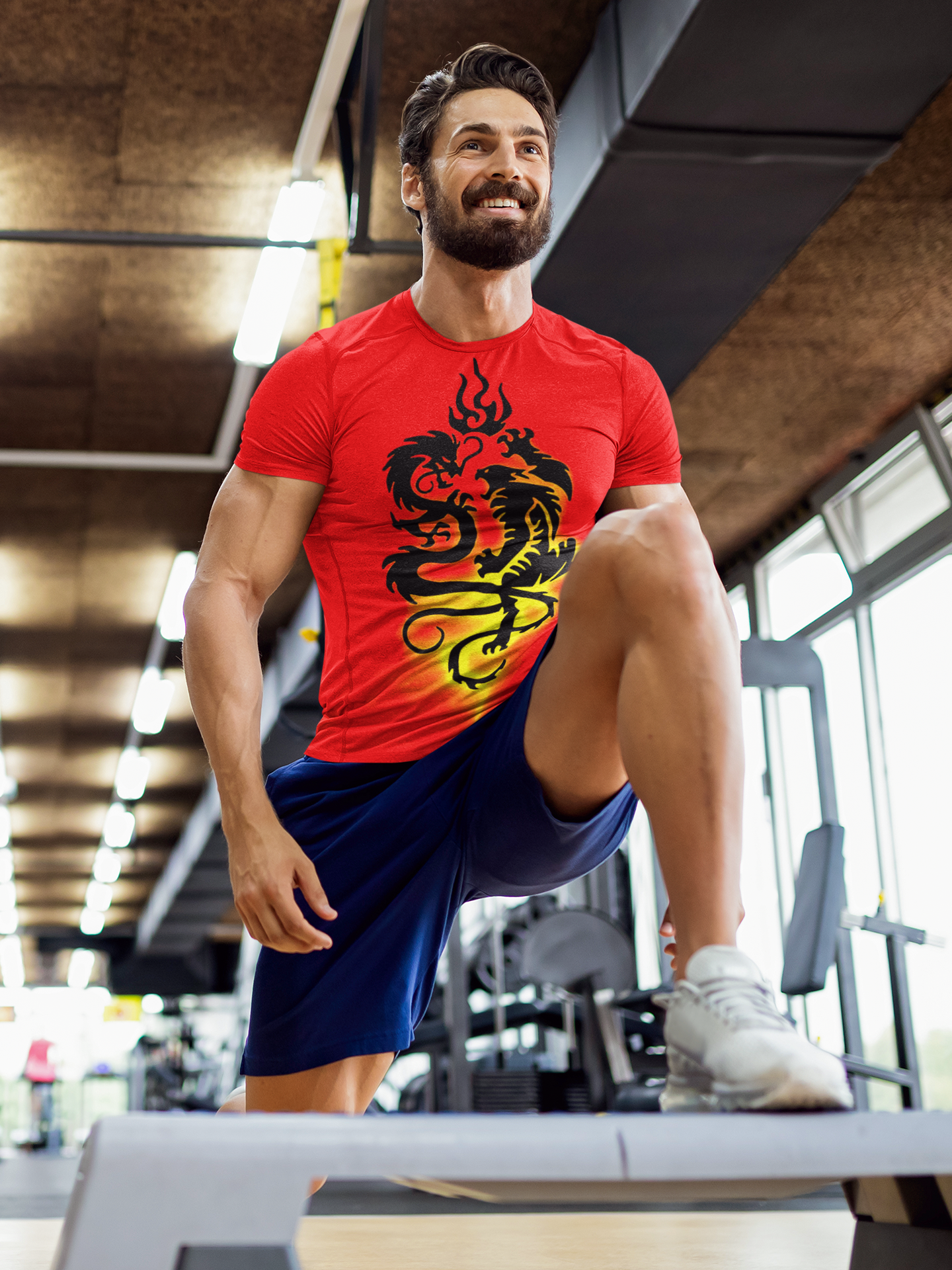 Dragon Versus Tiger Men's Athletic T-shirt