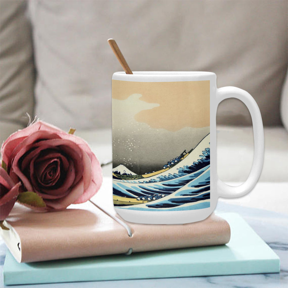 Great Wave off Kanagawa 15 Oz Ceramic Mug Ceramic Mug (Made In USA)