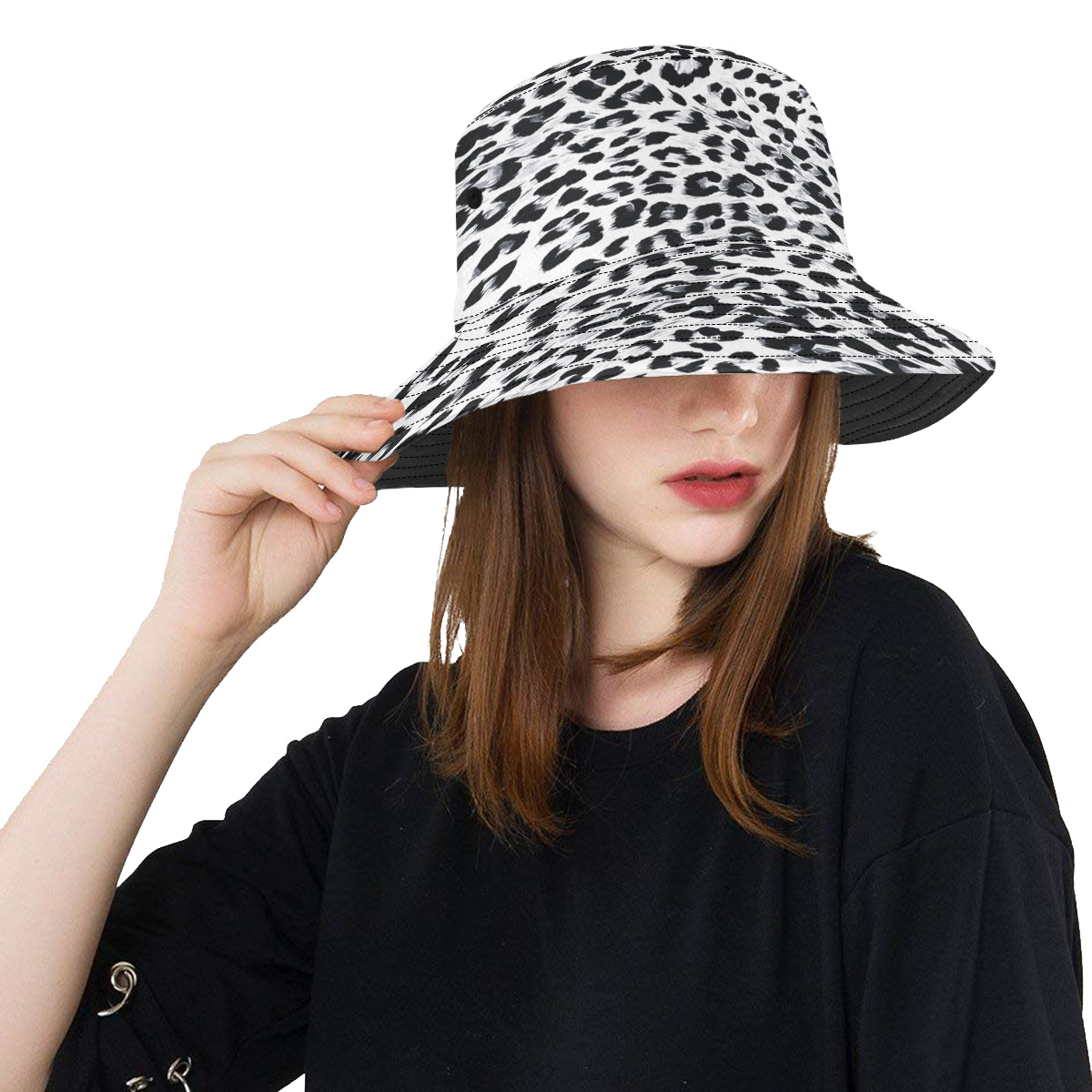 Snow Leopard Print Bucket Hat