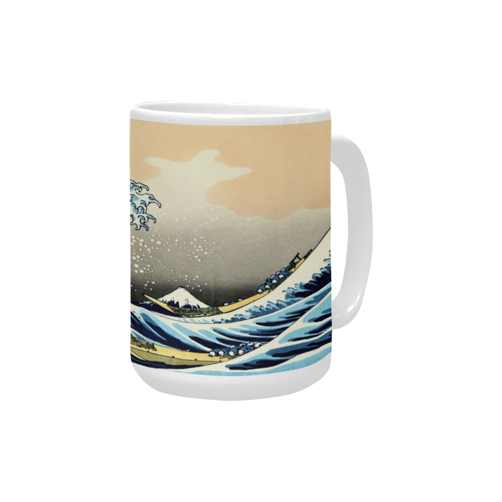 Great Wave off Kanagawa 15 Oz Ceramic Mug Ceramic Mug (Made In USA)