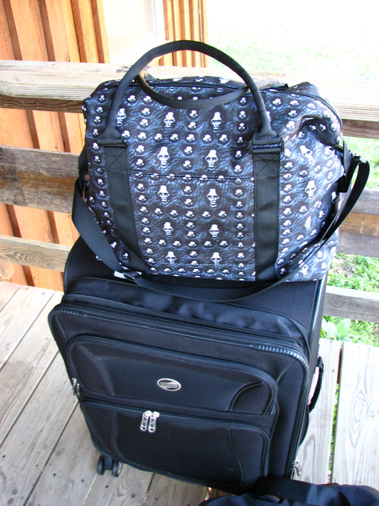 Skull Studded Print Large Travel Bag