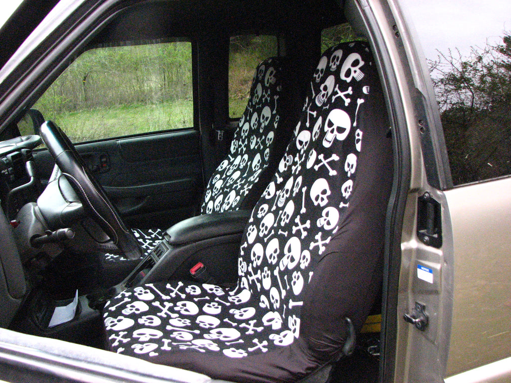Skulls & Crossbones Bucket Car Seat Covers (Set of 2)