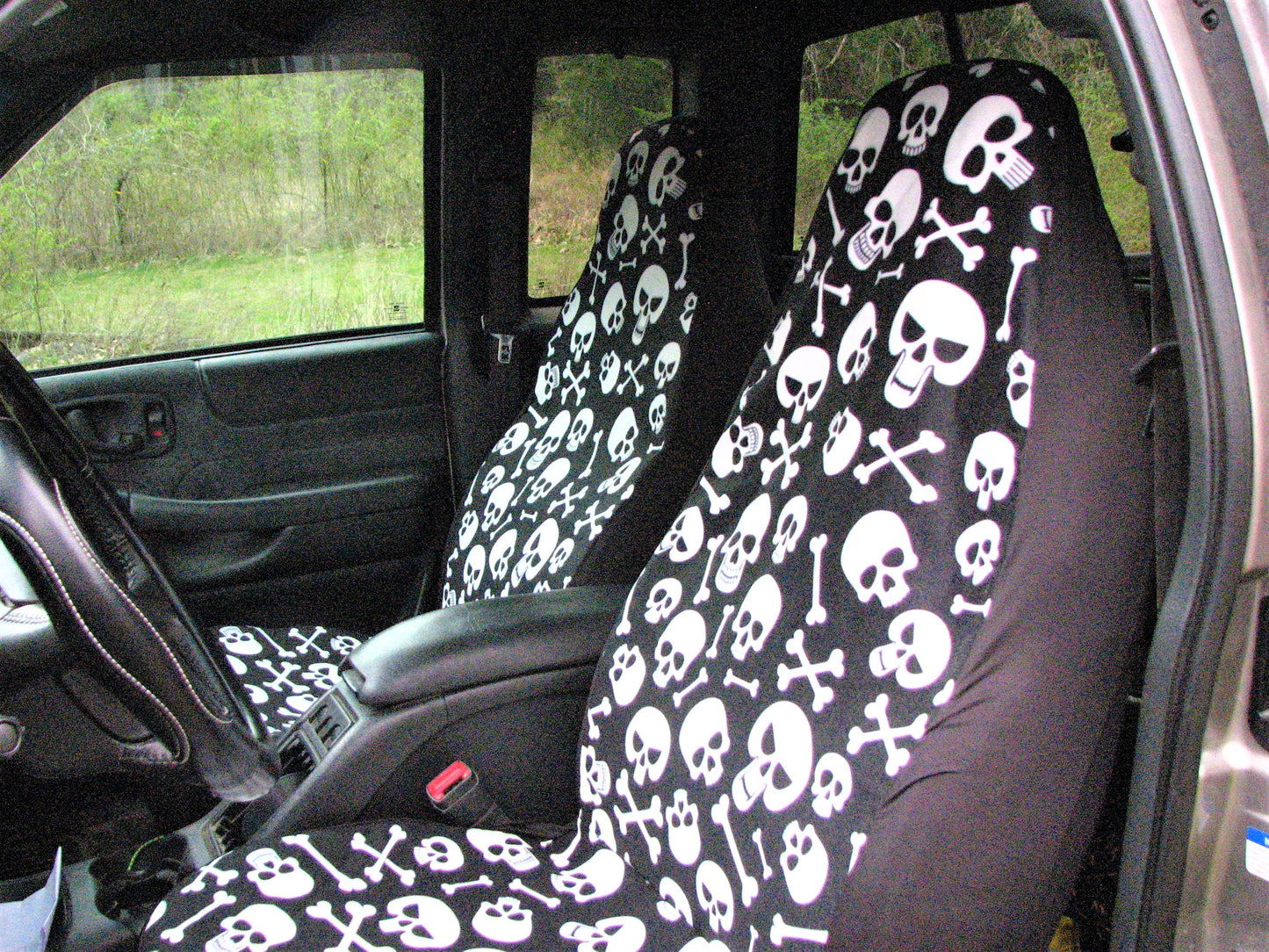 Skulls & Crossbones Bucket Car Seat Covers (Set of 2)