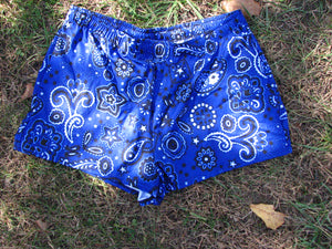 Women's Blue Bandanna Short Shorts