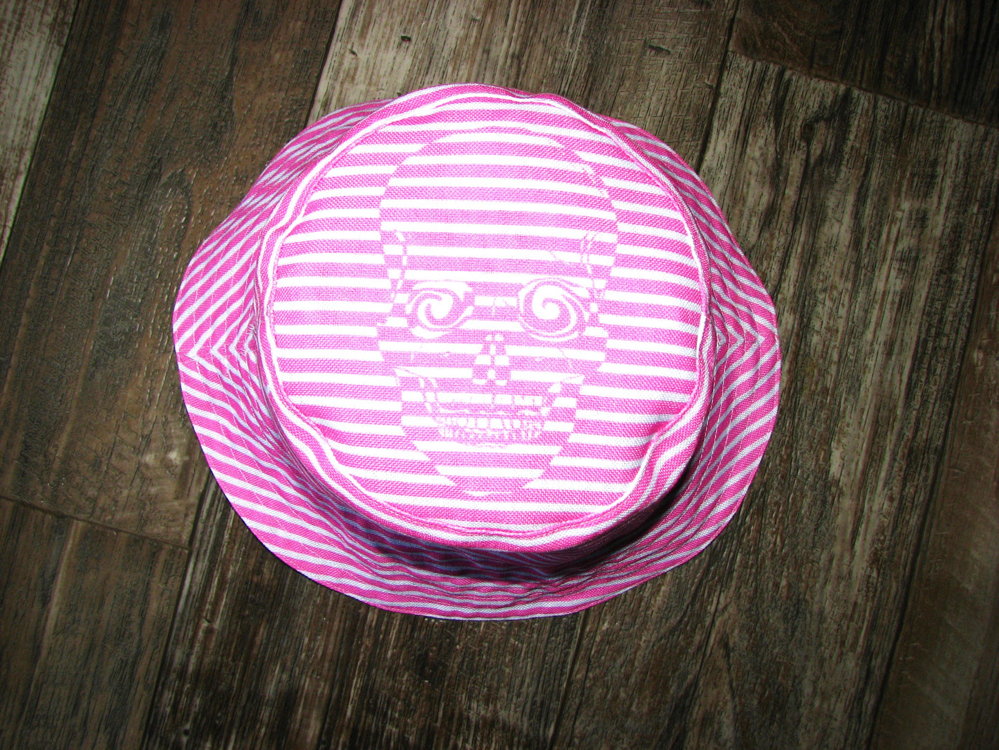 Skulls and Pink Blossoms with Pink Dizzy Skull Reversible Bucket Hat