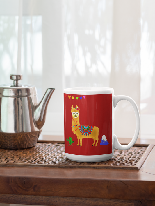 Llama Fiesta 15 oz. Ceramic Coffee Mug