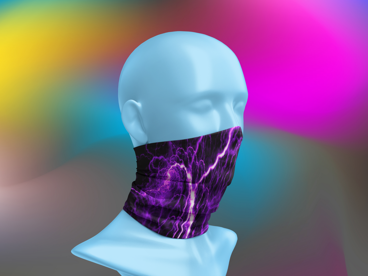 Purple Lightning Neck Gaiter