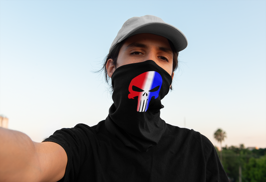 Red White and Blue Skull Neck Gaiter