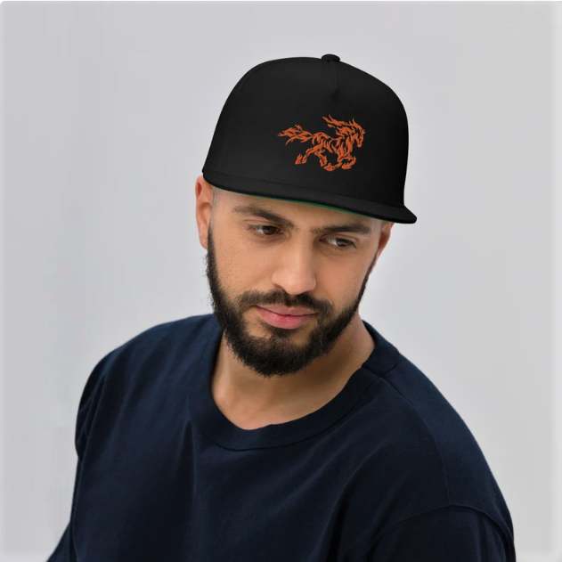 Fiery Stallion Flat Bill Cap