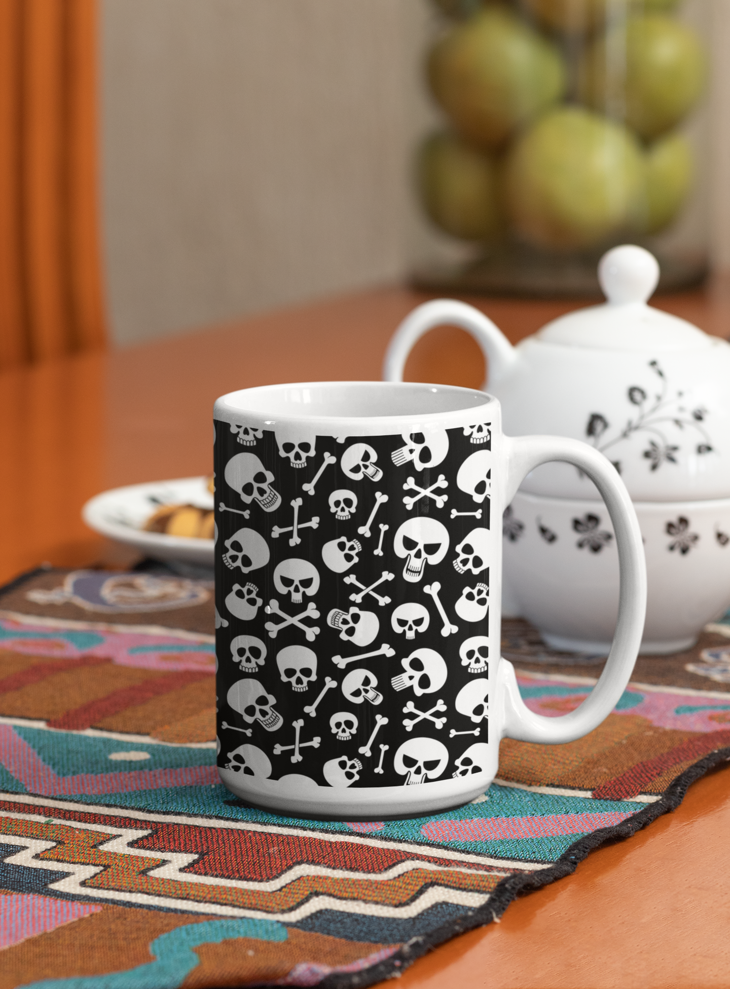 Skulls and Crossbones 15 Oz Ceramic Mug Ceramic Mug (Made In USA)