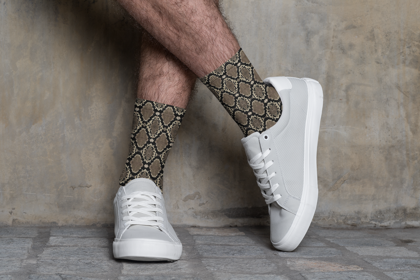 Snakeskin Print Sublimated Crew Socks