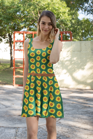 Sunflowers Skater Dress