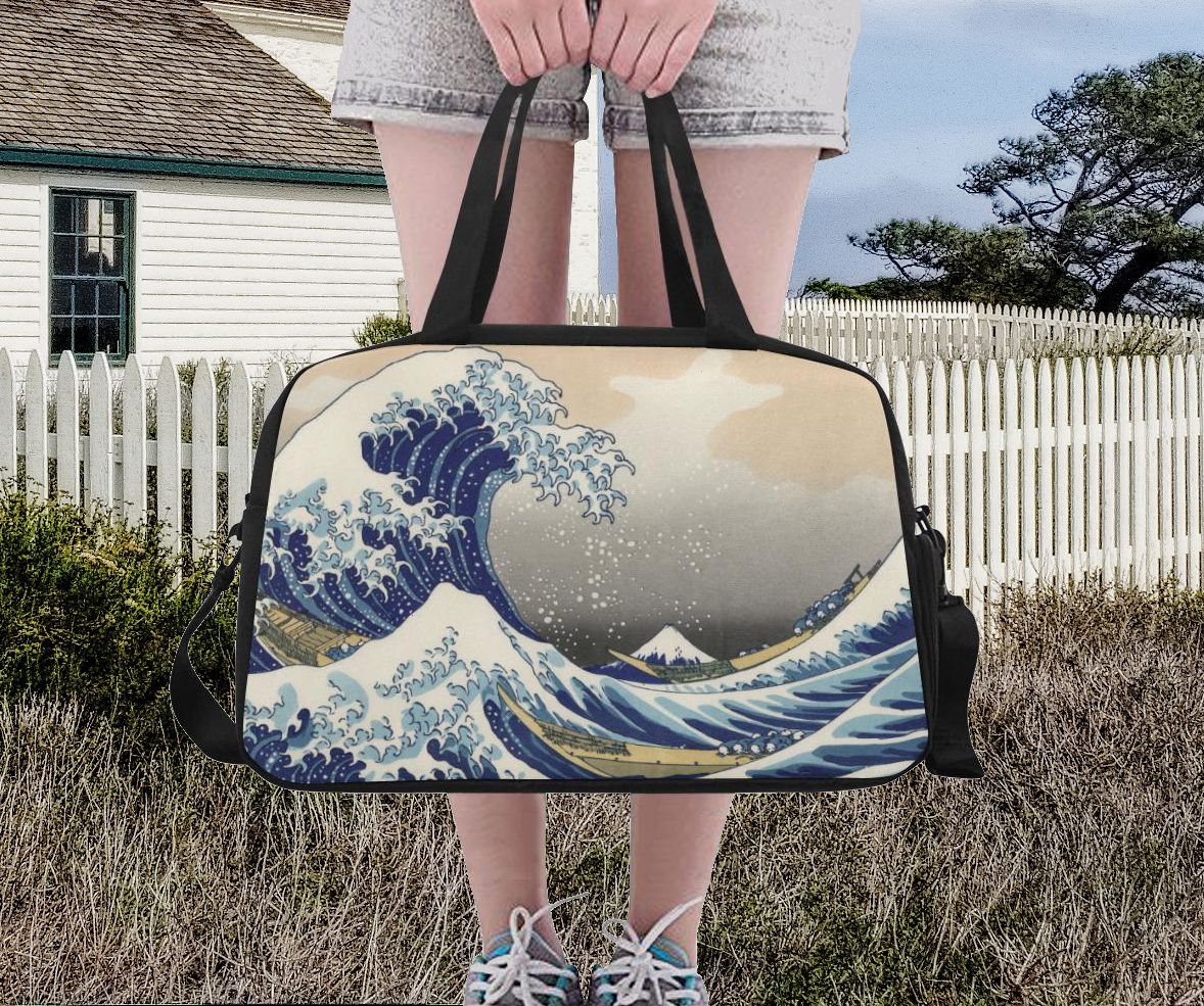 The Great Wave off Kanagawa Tote and Cross-body Travel Bag