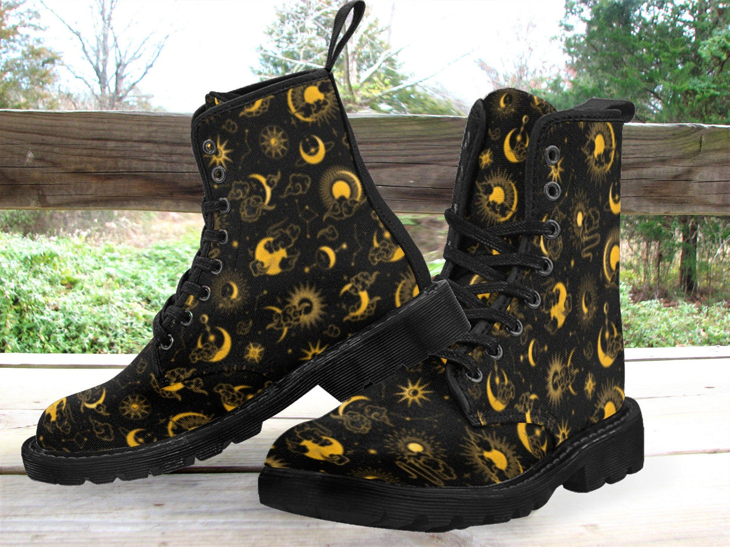 Sun and Moon Women's Canvas Boots