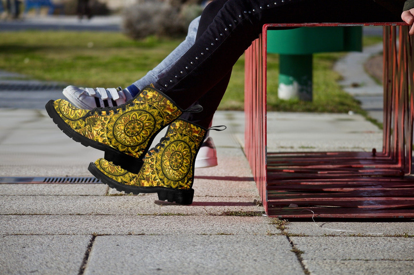 Tarnished Gold Mandala Women's Canvas Boots