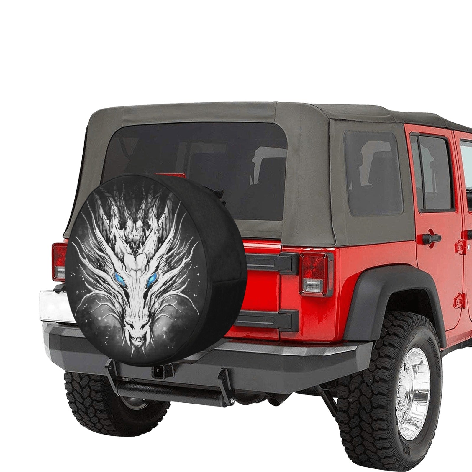 White Dragon Spare Tire Cover (Large) (17")