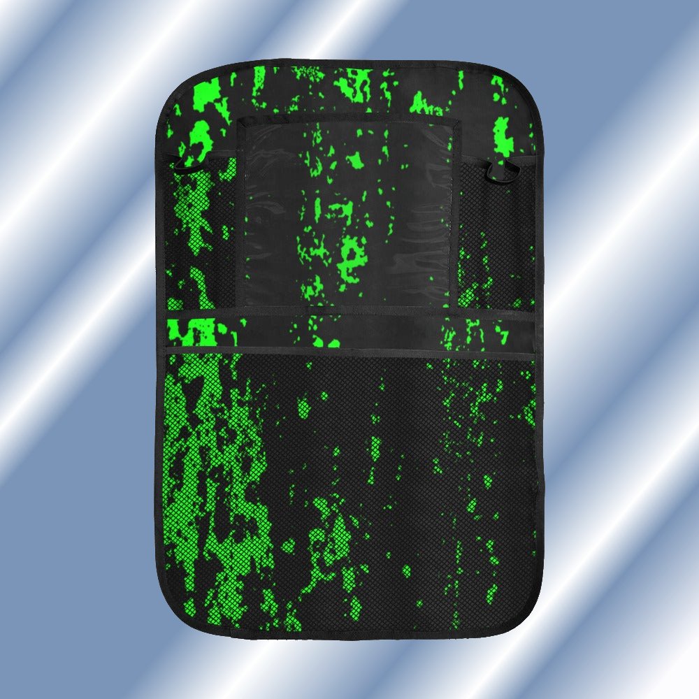 Neon Green Spray on Black Seat Back Organizer (2-Pack)