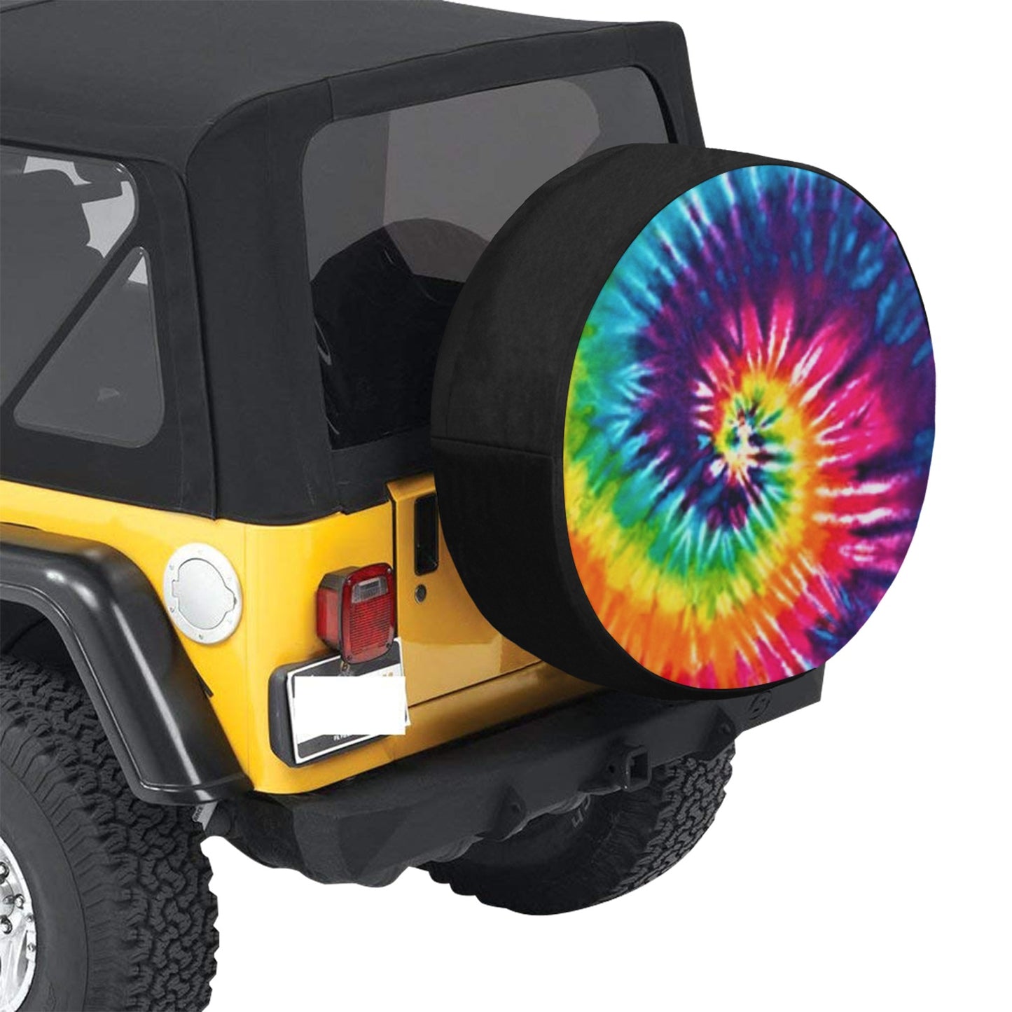 Rainbow Tie Dye Spare Tire Cover (Large) (17")