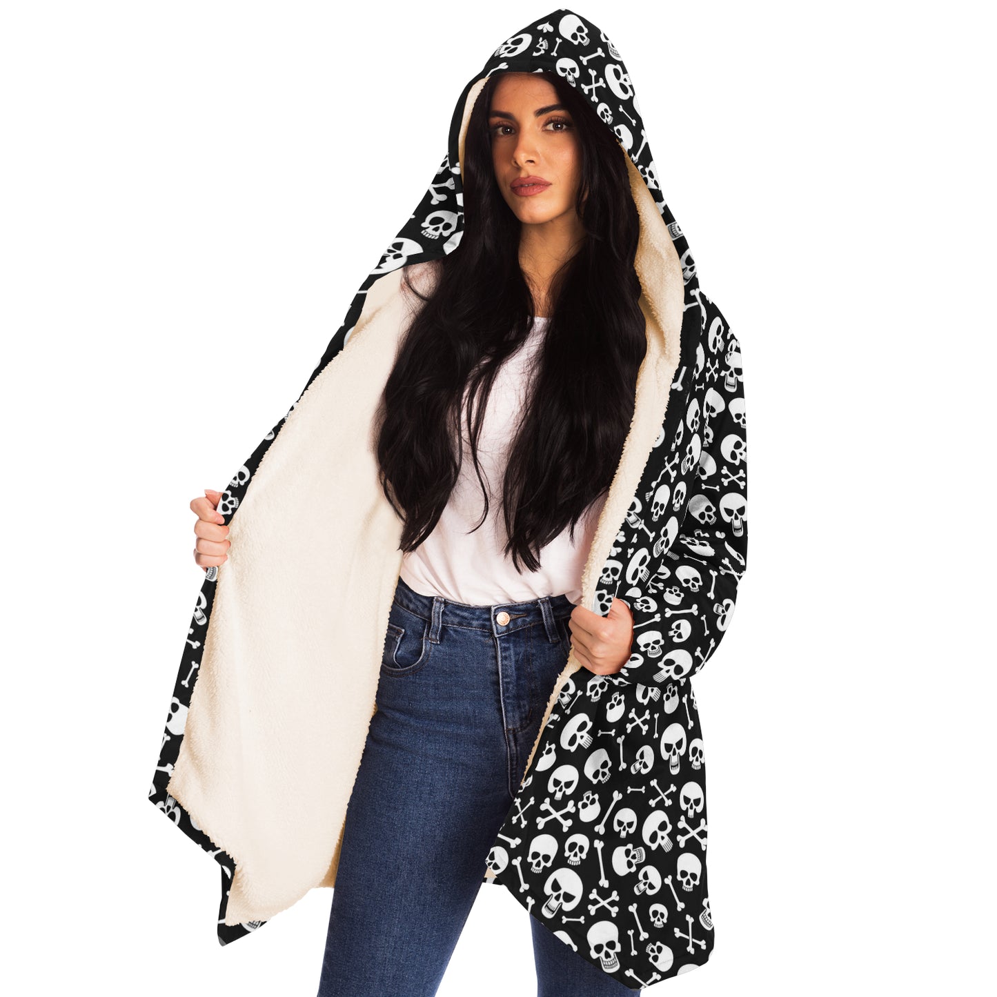 Skulls & Crossbones Hooded Cloak