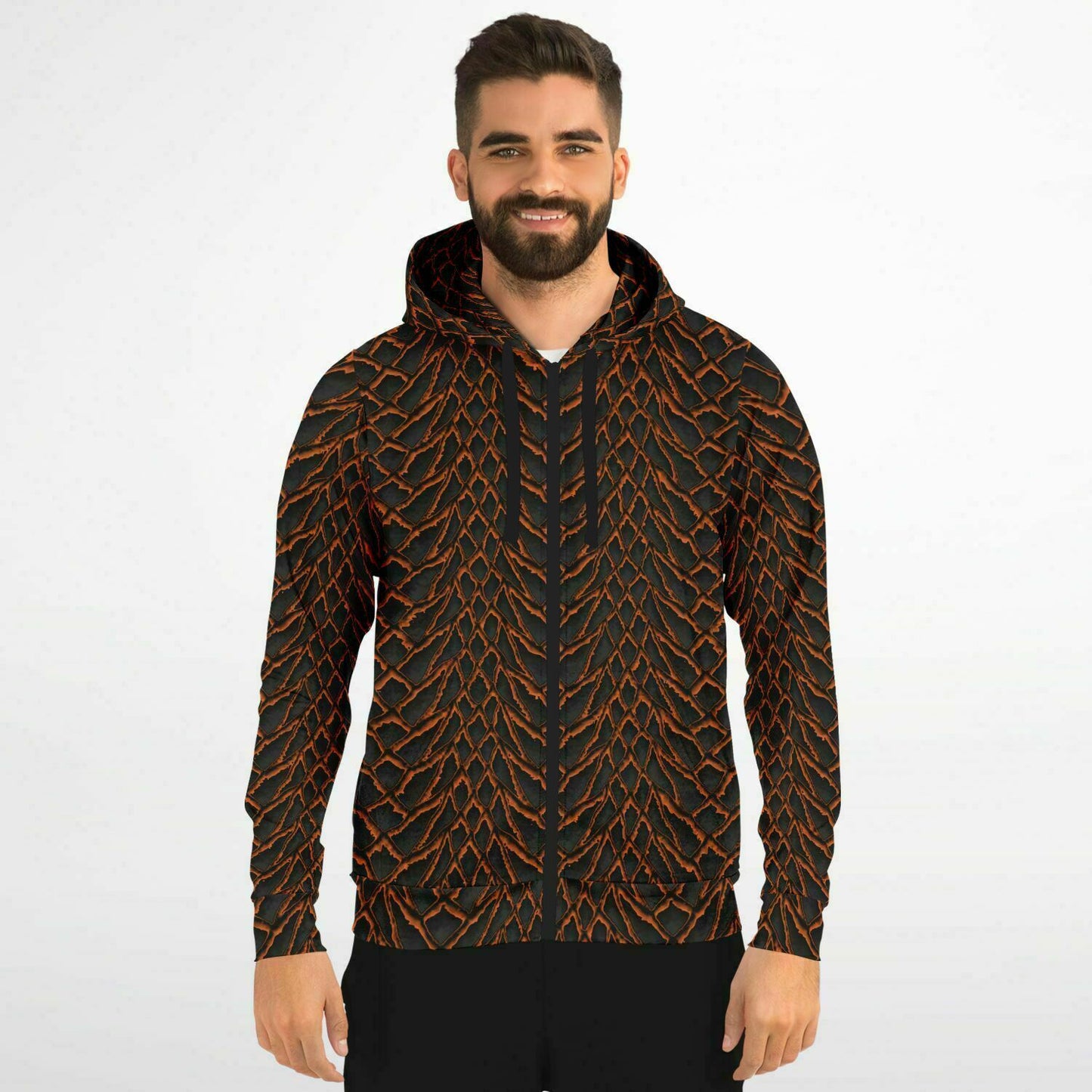 Molten Dragon Scale Zip Up Hoodie