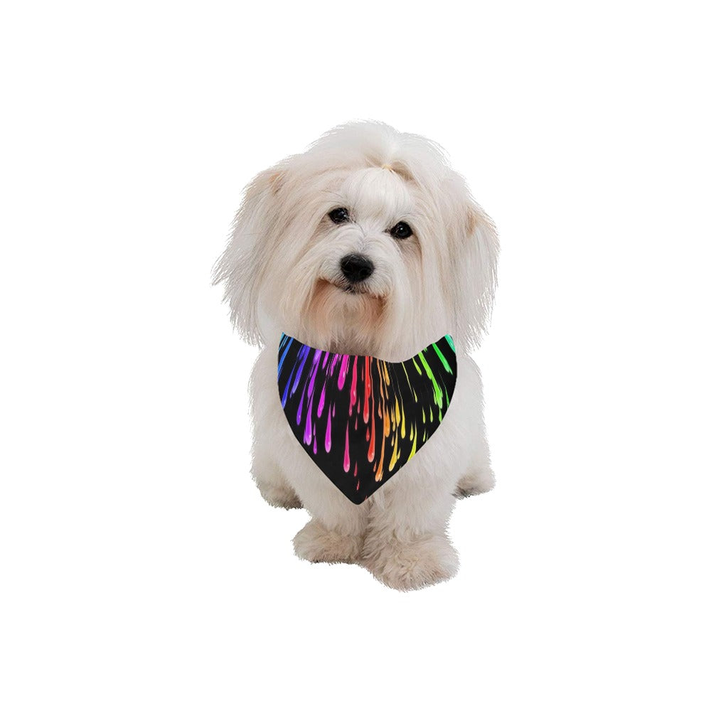 Rainbow Drip Dog Bandanna