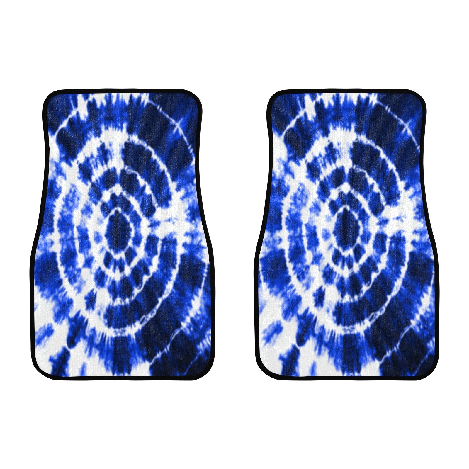 Blue Shibori Tie Dye Front Floor Mats (2pcs)