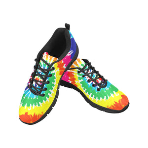 Women's Bright Rainbow Tie Dye Sneakers Black