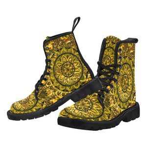 Women's Tarnished Gold Mandala Canvas Boots