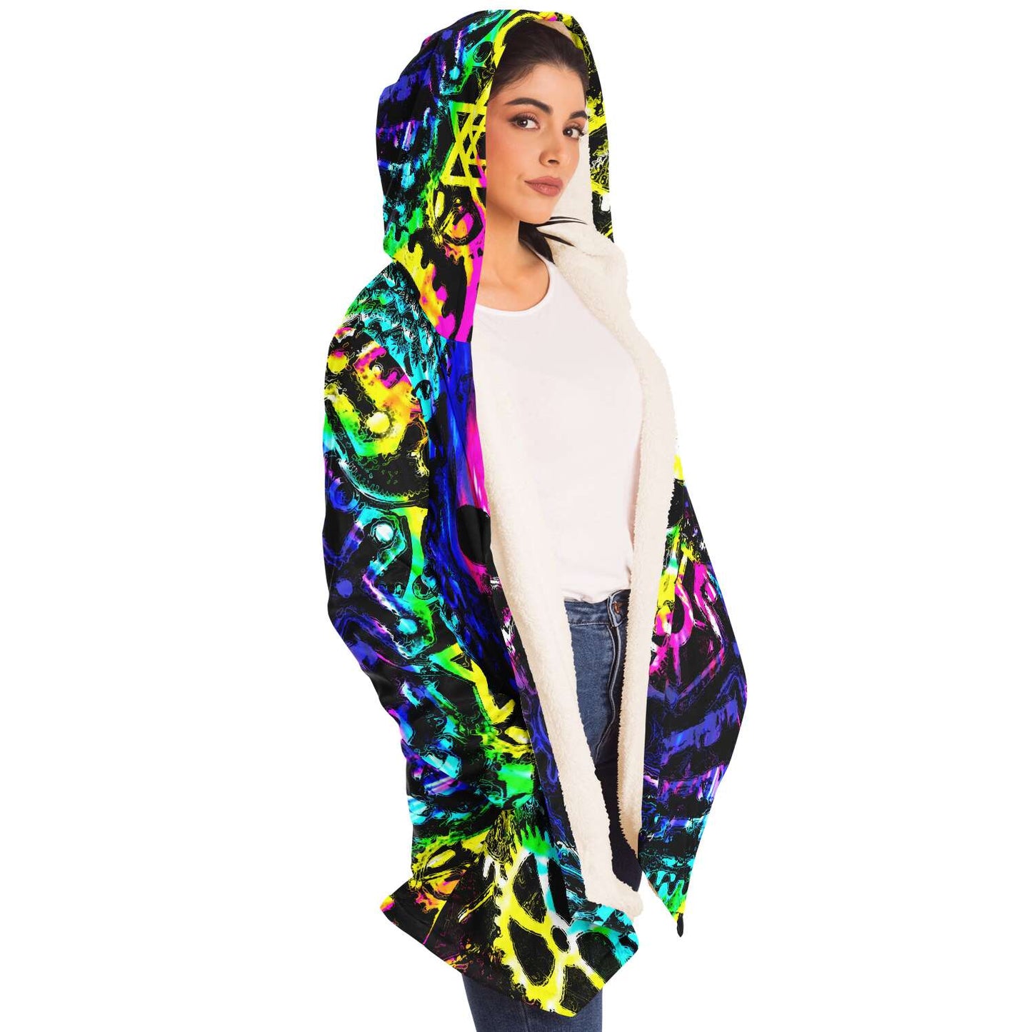 Steampunk Skull Rainbow Tie Dye Cloak