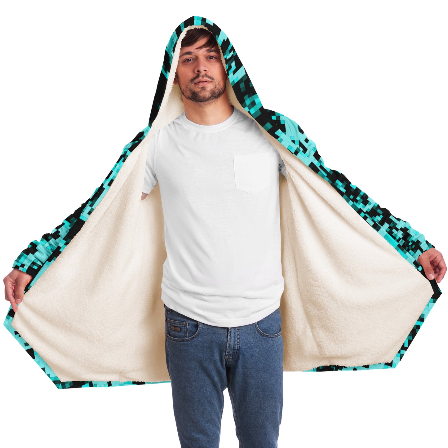 Digital Aqua Camouflage Cloak