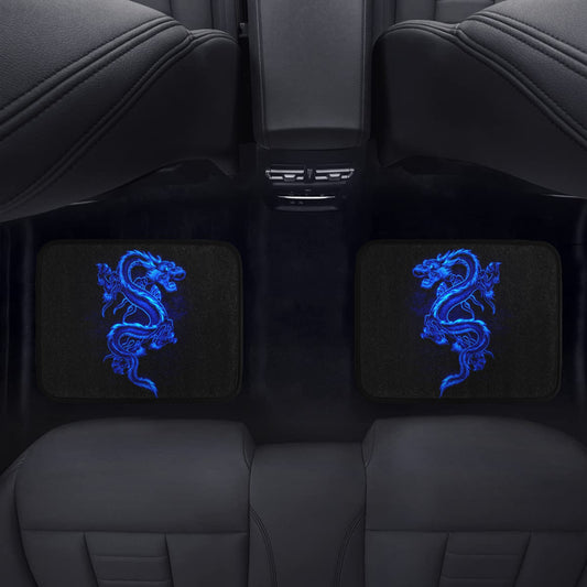 Blue Fire Dragon Back Floor Mats (2pcs)