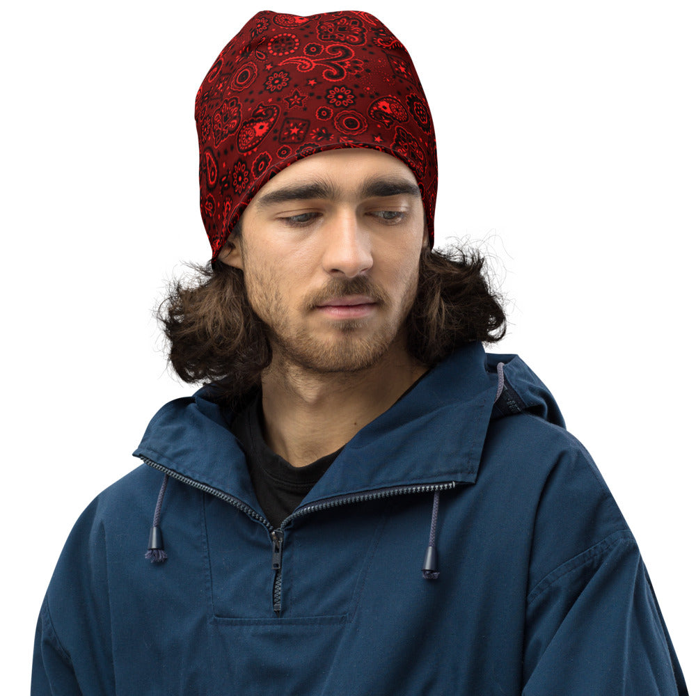 Crimson Bandanna Beanie