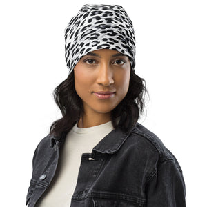 Snow Leopard Print Beanie