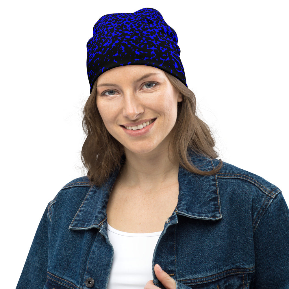 Blue Splatter Beanie